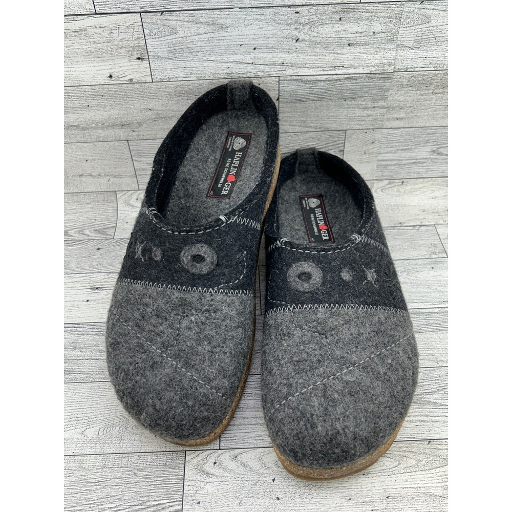 Haflinger Grizzly Boiled Wool Clogs Grey Felt Slip On Shoes Men 9 Women 11 EU 42
